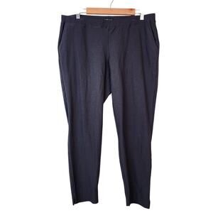 Eileen Fisher Washable Stretch Crepe Slim Pant Dark Gray Pull-on Women's Large